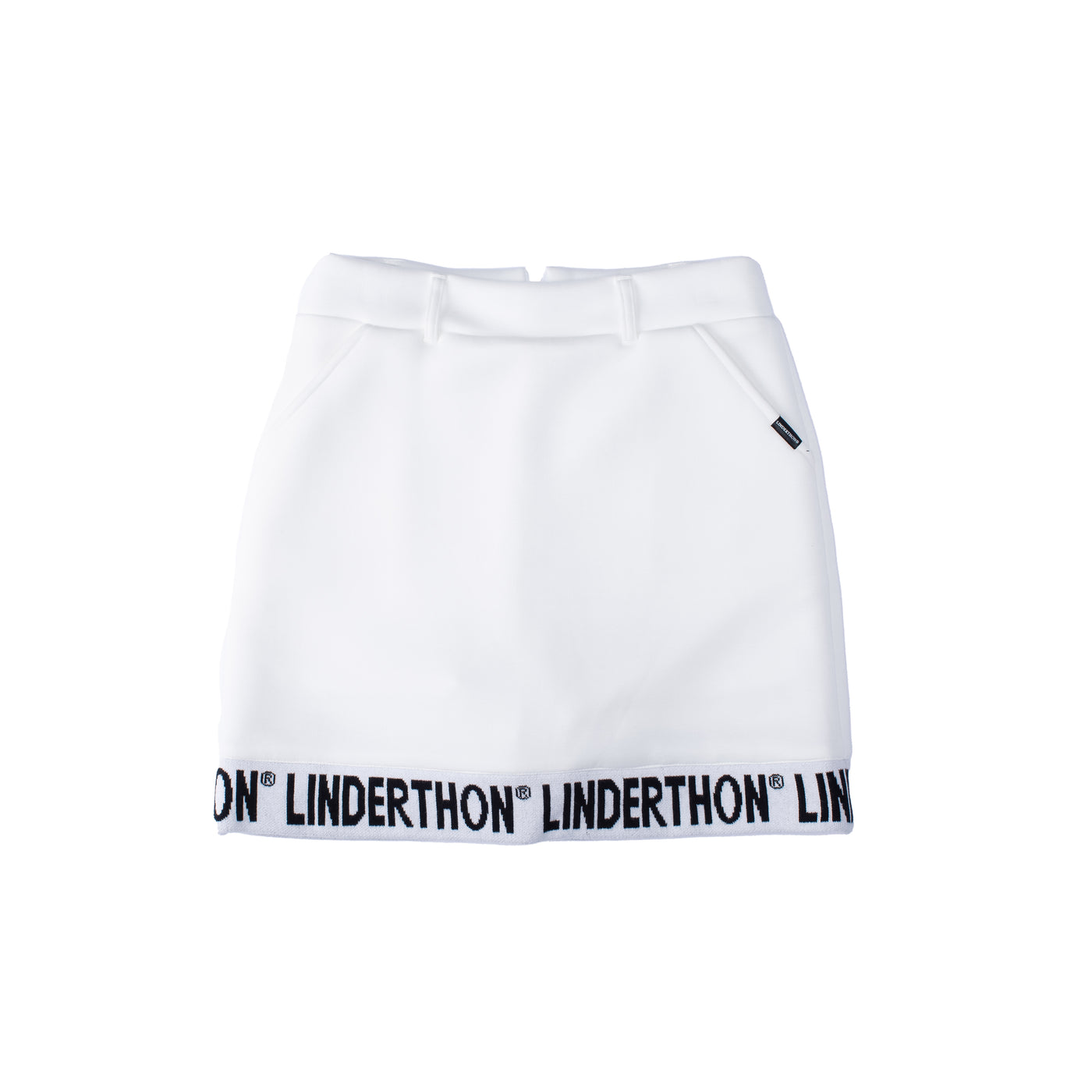 Tape Line Box Skirt - White