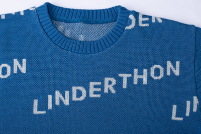 Logo Knit Tops - Blue