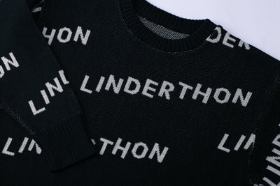 Logo Knit Tops - Black