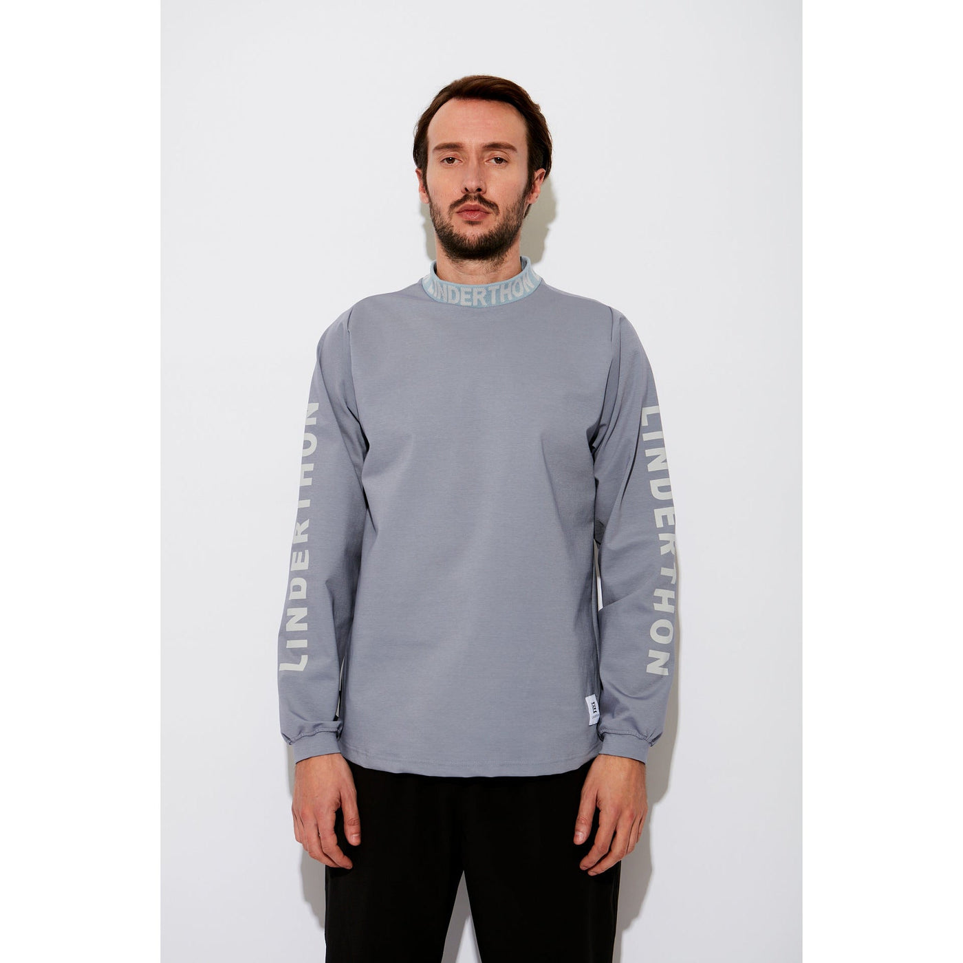 Side Logo Long Sleeve Mock Neck