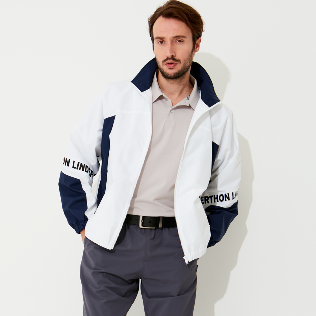 L002 Logo Tape Track Jacket - White