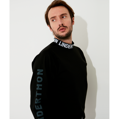 L009 Side Logo Long Sleeve Mock - Black